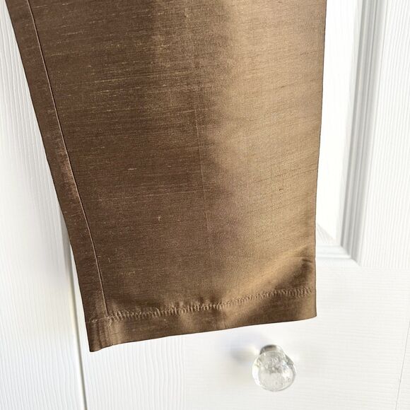 Vintage Jami's Lifestyle 100% Silk Pants Size 8 Metallic Bronze - Picture 5 of 10